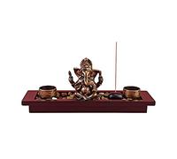Elephant Head Ganesha, Tabletop Buddha Zen Garden Set Statue Candle Holders with Light Candle Holder Home Restaurant Decoration