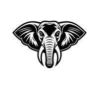 Elephant Head icon Fine Carving Decals 36x56cm It Won't Fall Off Black