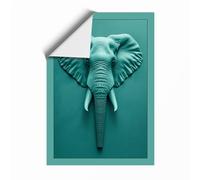 Elephant Head Sculpture Modern Unframed Wall Art Print A2 (59.4×42cm), Wall Decor for Living Room, Bedroom, Office & Home, Art Gift