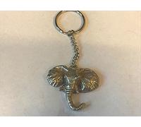 Elephant Head TG31 Emblem Made From Fine English Pewter on a Split Ring Keyring / BAG CHARM VERY FINE DETAILS COMES gift bagged POSTED BY US GIFTS FOR ALL 2016 FROM DERBYSHIRE UK
