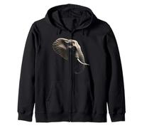 Elephant Head Wild Animal Africa India Art Zip Hoodie
