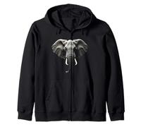 Elephant Head Wild Animal Africa India Art Zip Hoodie