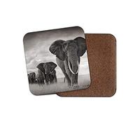 Elephant Herd Drinks Coaster - Safari Africa Zoo Animal Nature Fun Gift #8955