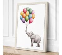 Elephant Holds Dreams Canvas Wall Art Print 30x20 Inch | Cream
