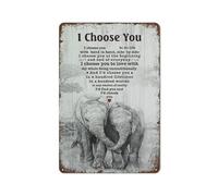 Elephant I Choose You, Husband And Wife, Elephant Art, Wall Art Vintage Tin Sign Metal Sign Home Bar Kitchen Coffee Man Cave Garage Wall Decor Art Tin Sign 5.5x8 Inch