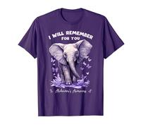Elephant I Will Remember For You Alzheimer's Awareness ALZ T-Shirt