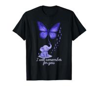 Elephant I Will Remember For You Alzheimer's Butterfly T-Shirt