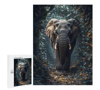 Elephant in A Lush Forest Path Jigsaw Puzzle, 500 PCS, Relaxing Activity for Adults, A Detailed Puzzle Experience for Adult Hobbyists, at Home