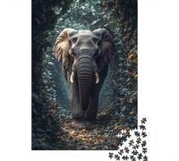 Elephant in A Lush Forest Path Jigsaw Puzzle for Adults, 1000 Pieces, 38x26cm/1000pcs, Screen-Free Leisure, Weekend Downtime And Time at Home