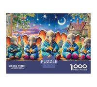 Elephant in Basket Jigsaws 1000 Piece Puzzle Psychedelic Cosmic Owls Colourful Challenging Brainteasing Impossible for Adults Kids 70x50cm/1000pcs