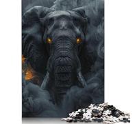 Elephant in Black Smoke Puzzle 500 Pieces Jigsaws Wooden Puzzles for Adults & Teenager Jigsaw Puzzles for Adults Teenagers 500pcs (52x38cm)