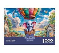 Elephant in Garden 1000 Piece Jigsaw Puzzles Impossible Educational Games Challenge Toy Gifts for Adults 70x50cm/1000pcs