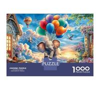 Elephant in Sky 1000 Piece Jigsaw Puzzle for AdultsBalloon Castle Jigsaw Great Gift Fun Activity for Home Colourful Challenging & Brainteasing PuzzlesPuzzle Game for The men Gifts for M