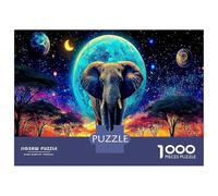 Elephant in Starlight 1000 Piece Jigsaw Puzzle - Artistic Design - Secure Fit Paper Pieces 38x26cm/1000pcs