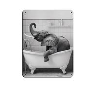Elephant in The BathtubElephant Taking A Bubble Bath Retro Poster Metal Tin Sign Chic Art Retro Iron Painting Bar People Cave Cafe Family Garage Poster Wall Decoration 12x16inch(30x40cm)