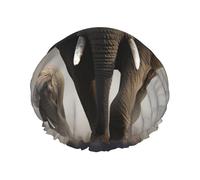 Elephant In The Fog Double Layered Shower Cap For Women Reusable Suitable For Bathing Spa
