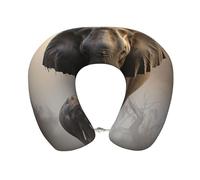 Elephant In The Fog Memory Foam Travel Pillow Removable Pillow Case Support Cushion Sleeping Rest Cushion
