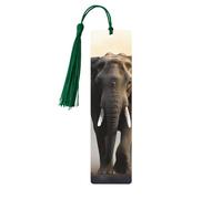 Elephant in The Fog Wooden Bookmark Book Lovers Tassels Crafts Accessories Reading Book Club Party