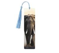 Elephant in The Fog Wooden Bookmark Book Lovers Tassels Crafts Accessories Reading Book Club Party