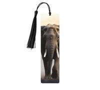 Elephant in The Fog Wooden Bookmark Book Lovers Tassels Crafts Accessories Reading Book Club Party