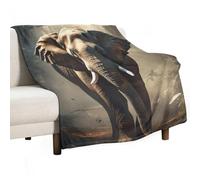 Elephant in The Forest Throw Blanket 50"x60" - Super Soft Flannel Fleece, Lightweight Blankets for All Seasons, Reversible Blanket for Couch Bed Travel & Gifts