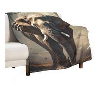 Elephant in The Forest Throw Blanket 50"x70" - Super Soft Flannel Fleece, Lightweight Blankets for All Seasons, Reversible Blanket for Couch Bed Travel & Gifts