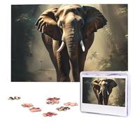 Elephant In The Forest Wooden Puzzles 1000 Pieces Personalized Jigsaw Puzzle For Adults Interesting Custom Photo Puzzles Gift For Holiday Birthday Wedding Anniversay