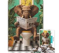 Elephant in The Toilet JigsawPuzzle 2000 Pieces for Adults,Family Game Stress Reliever Difficult Challenge Secret Santa Gifts 70x100cm
