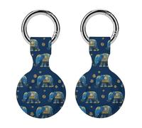 Elephant Indian Novelty Holder Cases Compatible with AirTag Silicone GPS Trackers Cover Keychain