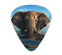 Elephant Is Sitting In The Water 12 Pack Guitar Plectrums With Storage Case, 0.46/0.71/0.96mm, Including Thin, Medium Thick Guitar Plectrums For Electric Guitars Bass Ukulele