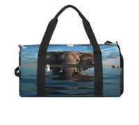 Elephant Is Sitting in The Water Gym Bag Duffle Bag Travel Bag