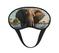 Elephant is Sitting in The Water Sleep Mask for Side Sleeper Soft Breathable Sleeping Eye Mask Blackout Silk Eye Sleep Shade Cover with Elastic Strap Night Blindfold for Women Men Travel Nap