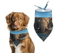 Elephant is Sitting in The Water Spring Summer Dog Bandanas Soft, Dog Scarf Washable Triangle, Pet Bandana Cute Outdoor Accessories for Small Dogs Cat Pet