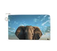 Elephant Is Sitting in The Water Wallet for Women Men, Coin Purse Compact, Card Holder Multi-Purpose for Coins, Cosmetics, Invoice