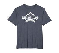 Elephant Island Antarctica T-Shirt, Men's Big and Tall, Heather Blue, 4X Tall