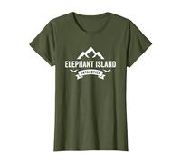 Elephant Island Antarctica T-Shirt, Women, Olive Green, Small