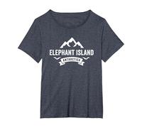 Elephant Island Antarctica T-Shirt, Women's Plus, Heather Blue, 4X