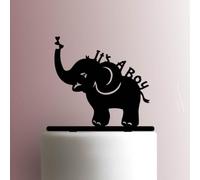 Elephant Its A Boy Acrylic Cake Topper 3mm Thick Premium Laser Cut Cake Decoration for Birthday, Wedding, Baby Shower & Party Cakes Durable Reusable