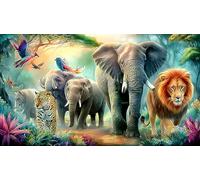 elephant Jigsaw Puzzle 1000 Pc - Hard Difficult Challenging Educational Game Gift for Adults Kids 38x52/1000pcs