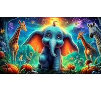 elephant Jigsaw Puzzle 1000 Piece for Adults - Recycled Paper Home Activity & Great Gift Idea 75x50/1000pcs