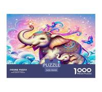 Elephant Jigsaw Puzzles 1000 Piece Challenge Toy for Adults, Dreamy Starry Sky Impossible Jigsaw Puzzles 1000 Pieces Educational Game Puzzle Gifts 70x50cm/1000pcs
