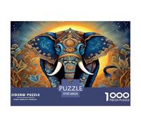 Elephant Jigsaw Puzzles 1000 Piece Challenge Toy for Adults, Mystical Starry Sky Impossible Jigsaw Puzzles 1000 Piece Educational Game Home Decoration 38x26cm/1000pcs