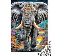 Elephant Jigsaw Puzzles 1000 Pieces. Whimsical Challenge Toy for Adults Kids Age 14 Years Up 52x38cm/1000pcs