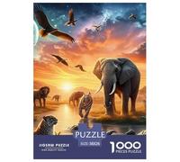 Elephant Jigsaw Puzzles Adult And Children Educational Games Home Decoration Fun Activity for Home Birthday Jumbo for Boys And Girls 38x26cm/1000pcs