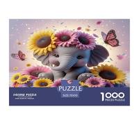 Elephant Jigsaw Puzzles for Adult The Impossible Challenge 1000 Piece Difficult Hard Jigsaw Puzzles for Man And Woman with Letters on Back 70x50cm/1000pcs