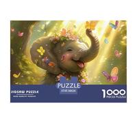 Elephant Jigsaw Puzzles for Adults 1000 Piece Educational Game Challenge Toy Mighty Animals Family Puzzle Game Birthday Gifts for Decompression And Wall Decor38x26cm/1000pcs