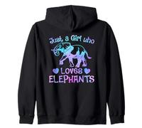 Elephant Just a Girl Who Loves Elephants Zip Hoodie