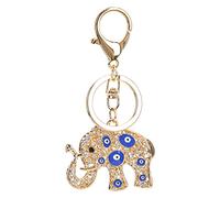 Elephant Key Chain,Turkish Blue Evil Eye Keychain, Charms Pendants Crafting Glass Zinc Alloy Amulet Hanging Ornament Accessories with Keyring, Gift for Good Luck Handbag Hooks Home Decoration
