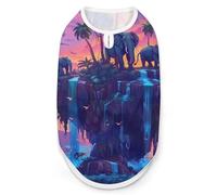 Elephant Kingdom Coconut Tree Island Print Pet Clothes T Shirt Pets Clothing Vests Tee Tops Dogs Costume Coat For Dog Cat XL