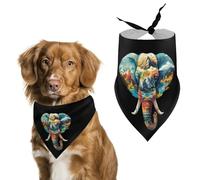 Elephant Landscape Colourful Mountains Dog Bandana Puppy Cat Scarfs Bibs Washable Triangle Kerchief Pet Gifts